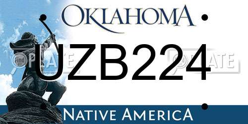 UZB224 Oklahoma License Plate