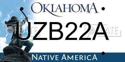 UZB22A Oklahoma License Plate