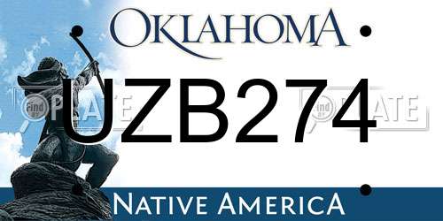 UZB274 Oklahoma License Plate