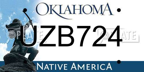 UZB724 Oklahoma License Plate
