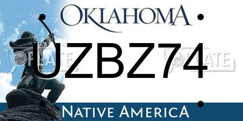 UZBZ74 Oklahoma License Plate