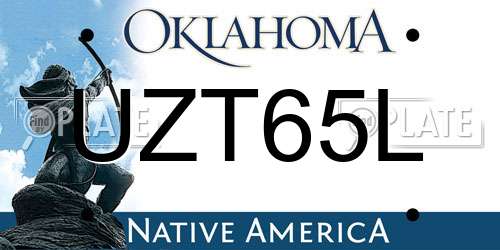 UZT65L Oklahoma License Plate