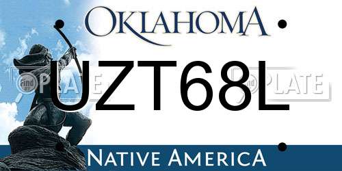 UZT68L Oklahoma License Plate