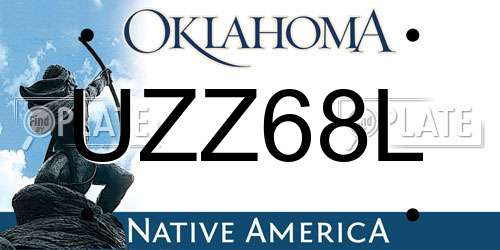 UZZ68L Oklahoma License Plate