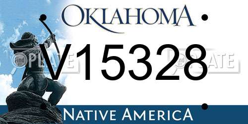 V15328 Oklahoma License Plate