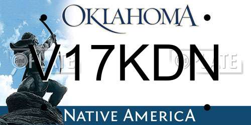 V17KDN Oklahoma License Plate