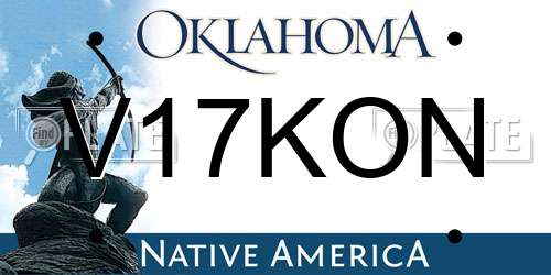 V17KON Oklahoma License Plate