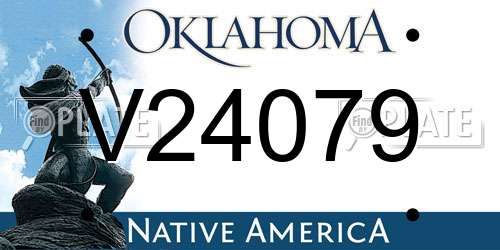 V24079 Oklahoma License Plate
