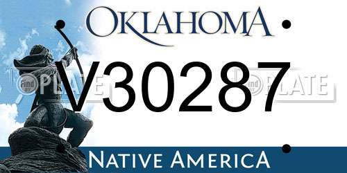 V30287 Oklahoma License Plate
