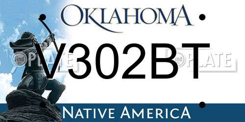 V302BT Oklahoma License Plate