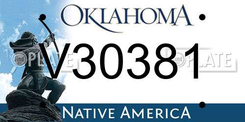 V30381 Oklahoma License Plate