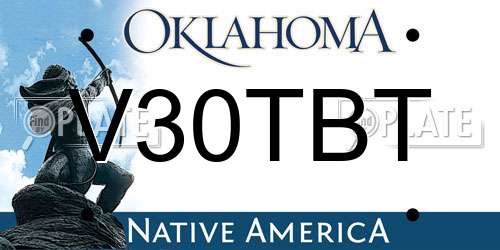V30TBT Oklahoma License Plate