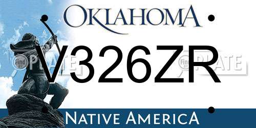 V326ZR Oklahoma License Plate