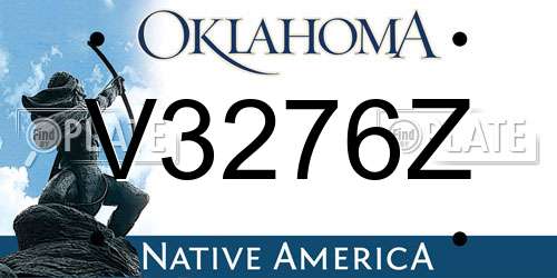 V3276Z Oklahoma License Plate
