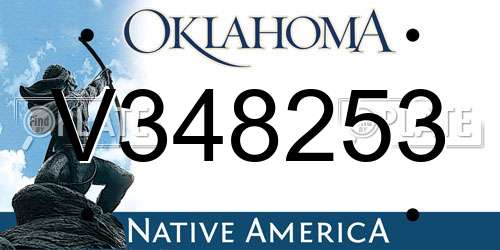 V348253 Oklahoma License Plate