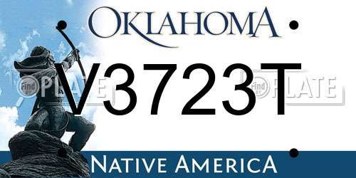 V3723T Oklahoma License Plate