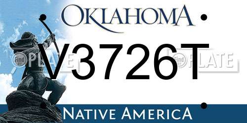 V3726T Oklahoma License Plate