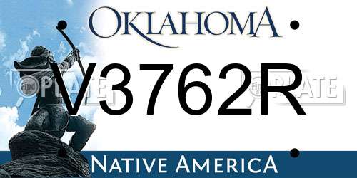 V3762R Oklahoma License Plate