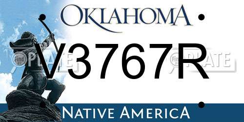 V3767R Oklahoma License Plate