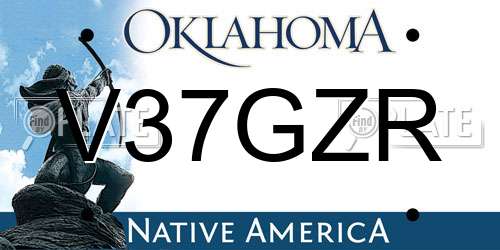 V37GZR Oklahoma License Plate