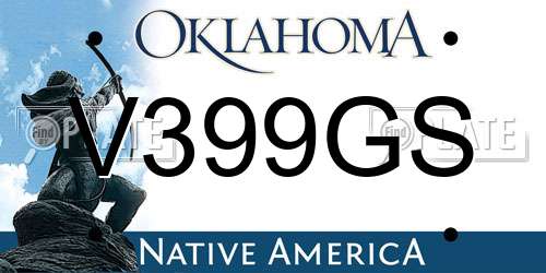 V399GS Oklahoma License Plate
