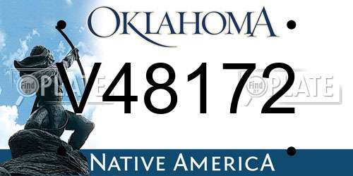 V48172 Oklahoma License Plate