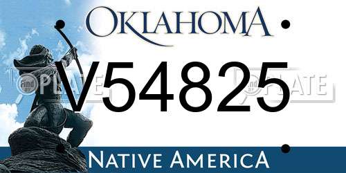 V54825 Oklahoma License Plate