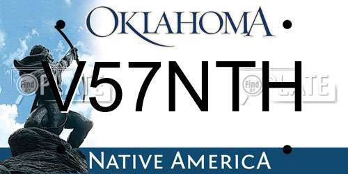 V57NTH Oklahoma License Plate