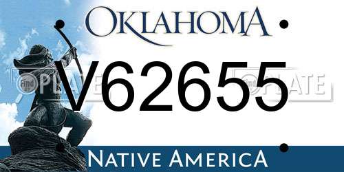 V62655 Oklahoma License Plate