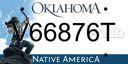 V66876T Oklahoma License Plate