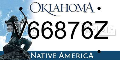 V66876Z Oklahoma License Plate