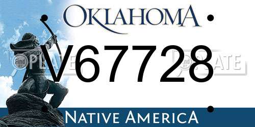 V67728 Oklahoma License Plate