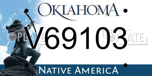V69103 Oklahoma License Plate