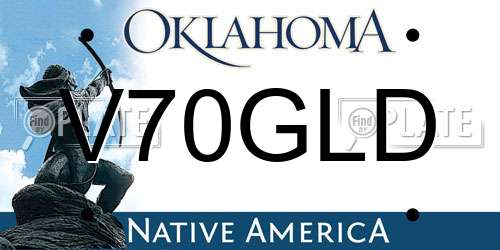 V70GLD Oklahoma License Plate
