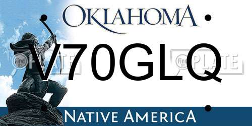 V70GLQ Oklahoma License Plate