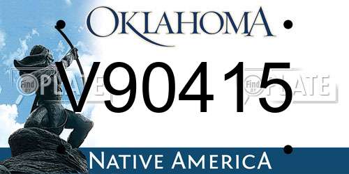 V90415 Oklahoma License Plate
