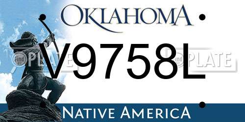 V9758L Oklahoma License Plate