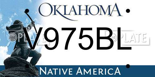 V975BL Oklahoma License Plate