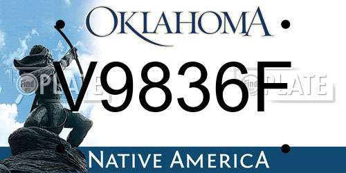 V9836F Oklahoma License Plate