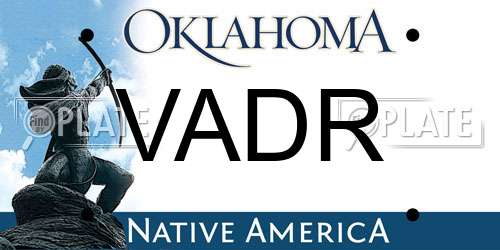 VADR Oklahoma License Plate