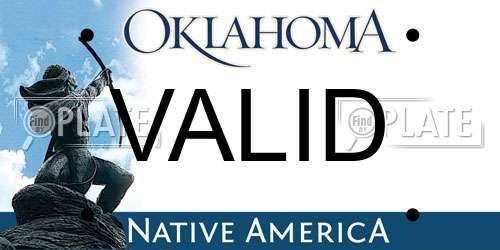 VALID Oklahoma License Plate
