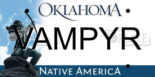VAMPYR Oklahoma License Plate