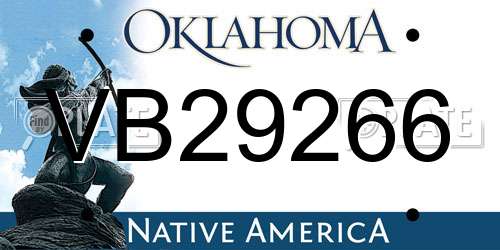 VB29266 Oklahoma License Plate