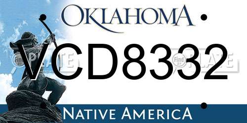 VCD8332 Oklahoma License Plate
