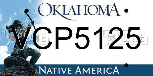 VCP5125 Oklahoma License Plate