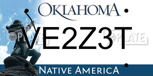 VE2Z3T Oklahoma License Plate