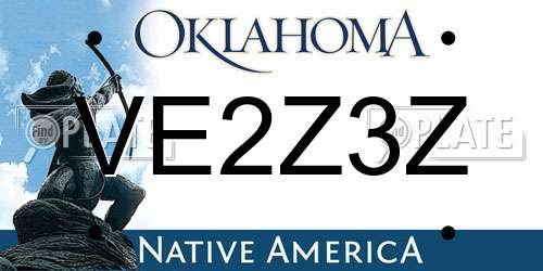 VE2Z3Z Oklahoma License Plate