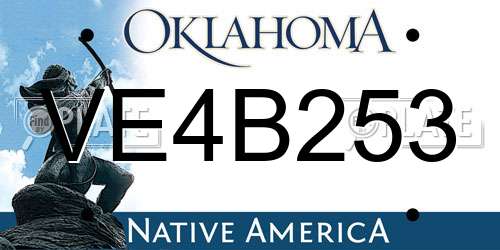 VE4B253 Oklahoma License Plate