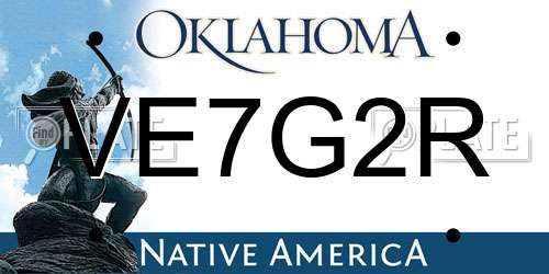 VE7G2R Oklahoma License Plate