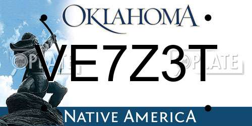 VE7Z3T Oklahoma License Plate